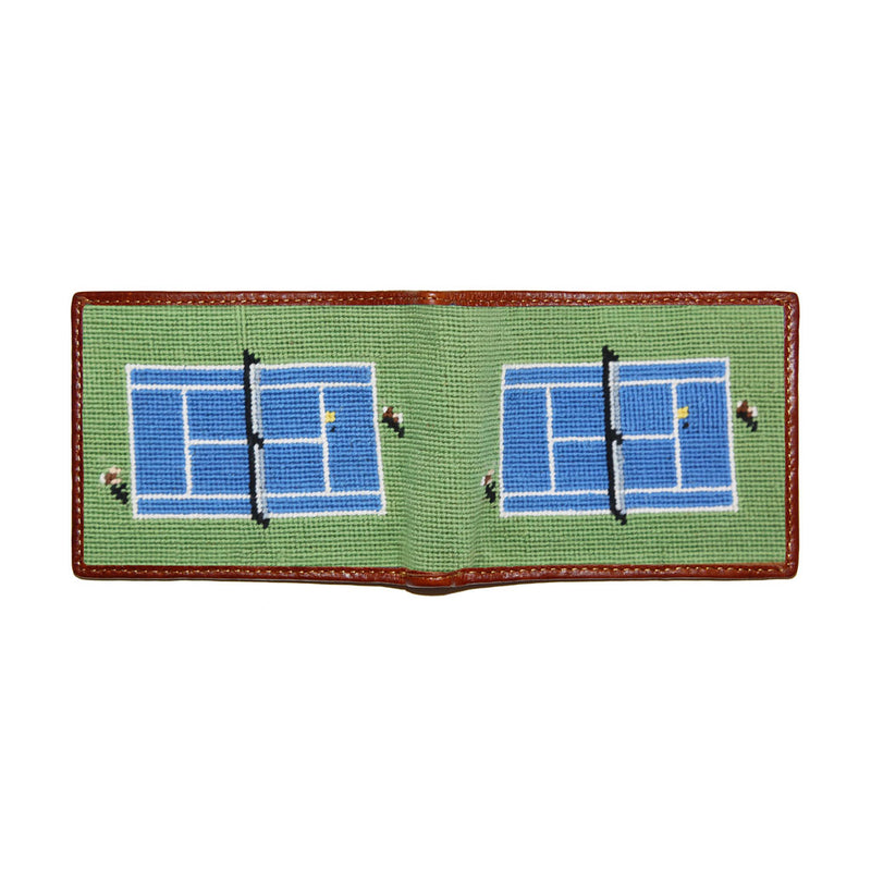 Tennis Overhead Needlepoint Bi-Fold Wallet by Smathers & Branson - Country Club Prep