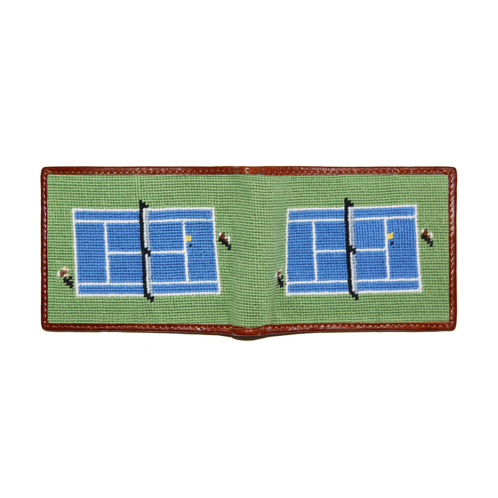 Tennis Overhead Needlepoint Bi-Fold Wallet by Smathers & Branson - Country Club Prep