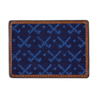 Tonal Clubs Needlepoint Credit Card Wallet by Smathers & Branson