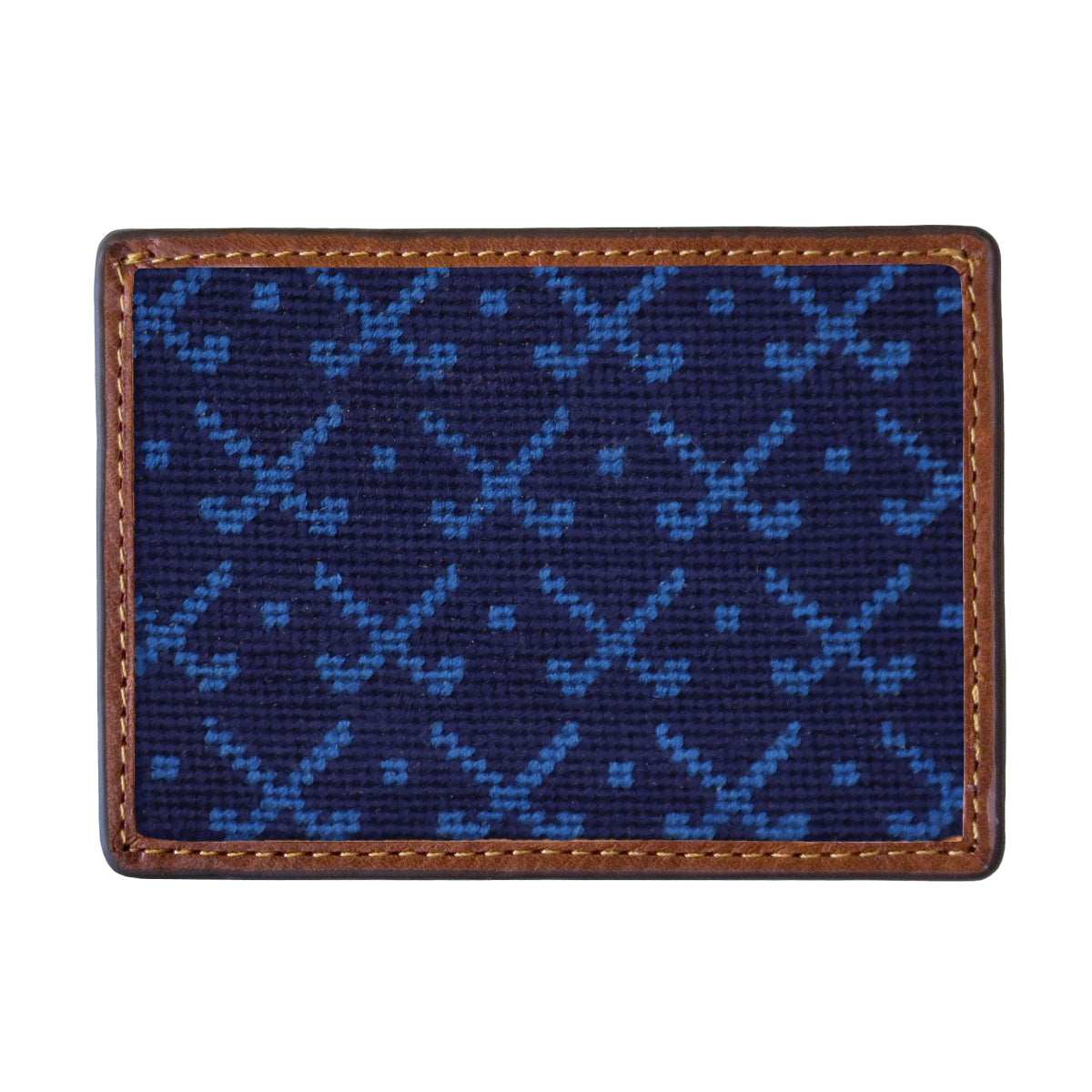 Tonal Clubs Needlepoint Credit Card Wallet by Smathers & Branson