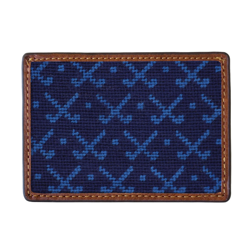 Tonal Clubs Needlepoint Credit Card Wallet by Smathers & Branson - Country Club Prep