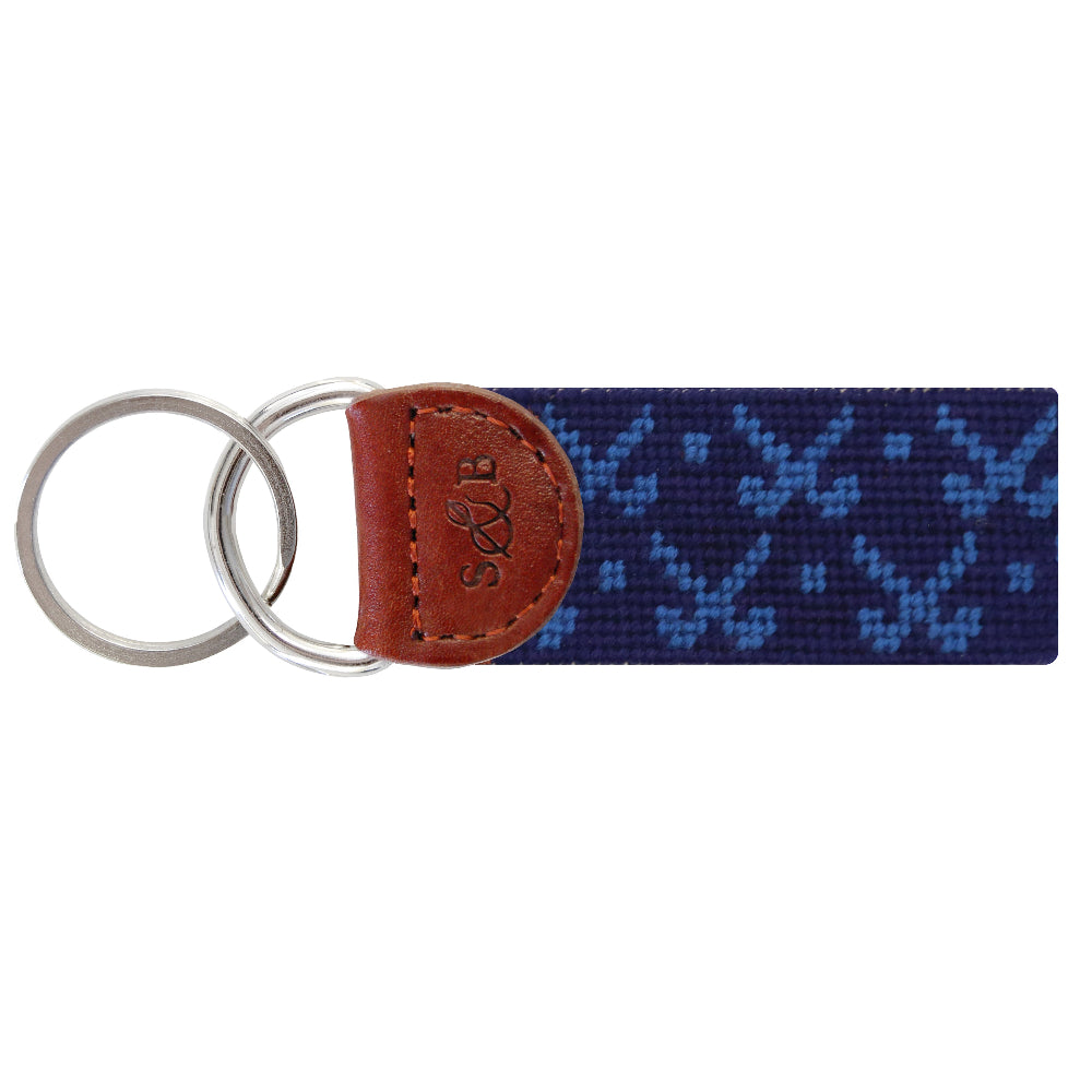 Tonal Clubs Needlepoint Key Fob by Smathers & Branson