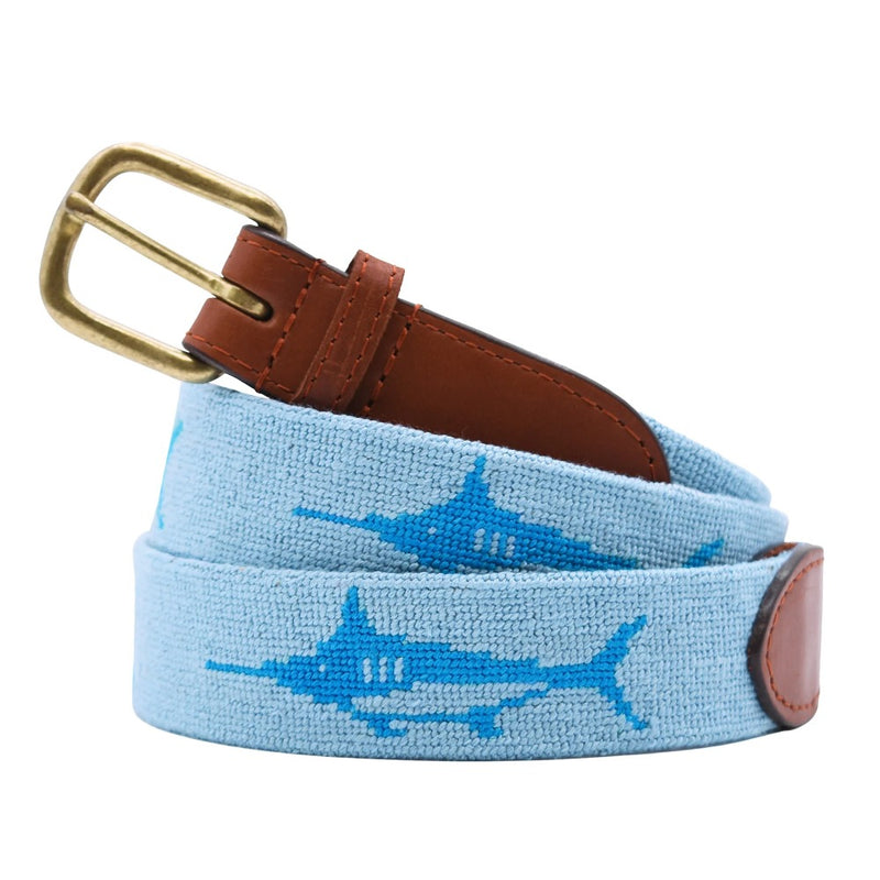 Trophy Marlin Needlepoint Belt by Smathers & Branson - Country Club Prep