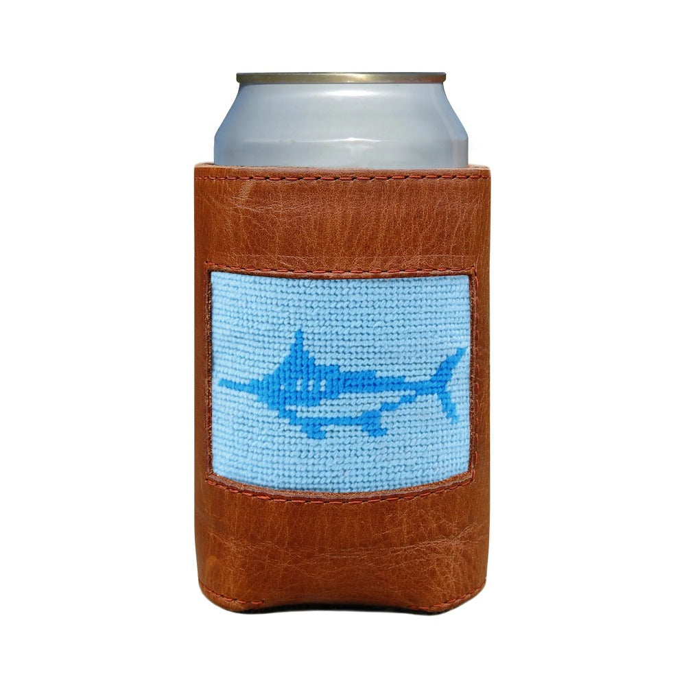 Trophy Marlin Needlepoint Can Cooler by Smathers & Branson - Country Club Prep