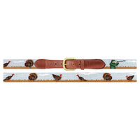 Turkey Hunt Needlepoint Belt by Smathers & Branson - Country Club Prep
