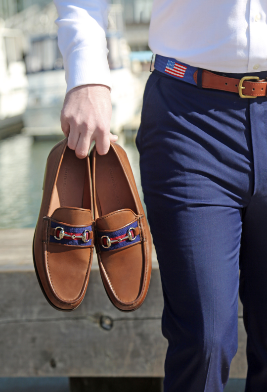 Patriotic Cooper Elastic Braid Belt by Country Club Prep main image 1