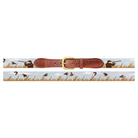 Upland Shoot Needlepoint Belt by Smathers & Branson - Country Club Prep