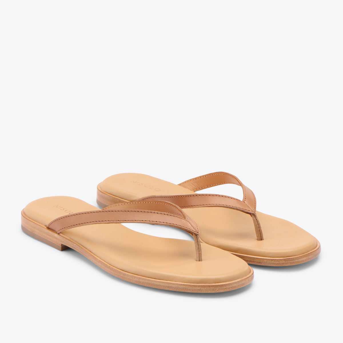 Isabel Go-To Flip Flop in Almond by Nisolo - Country Club Prep