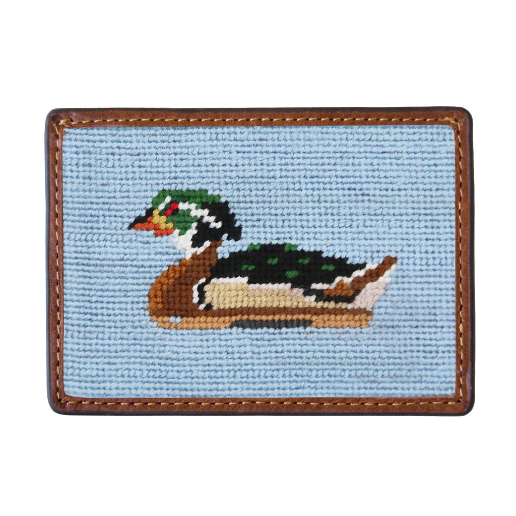 Wood Duck Decoy Needlepoint Credit Card Wallet by Smathers & Branson - Country Club Prep