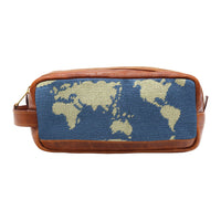 World Map Needlepoint Toiletry Bag by Smathers & Branson - Country Club Prep