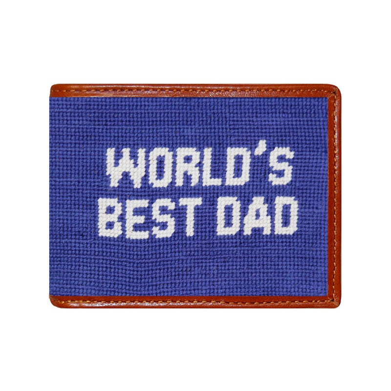 World's Best Dad Needlepoint Bi-Fold Wallet by Smathers & Branson - Country Club Prep