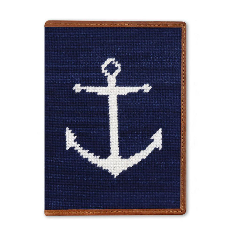 Anchor Needlepoint Passport Case by Smathers & Branson - Country Club Prep