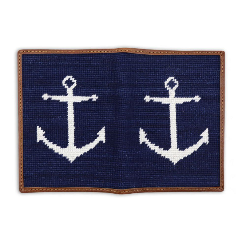 Anchor Needlepoint Passport Case by Smathers & Branson - Country Club Prep