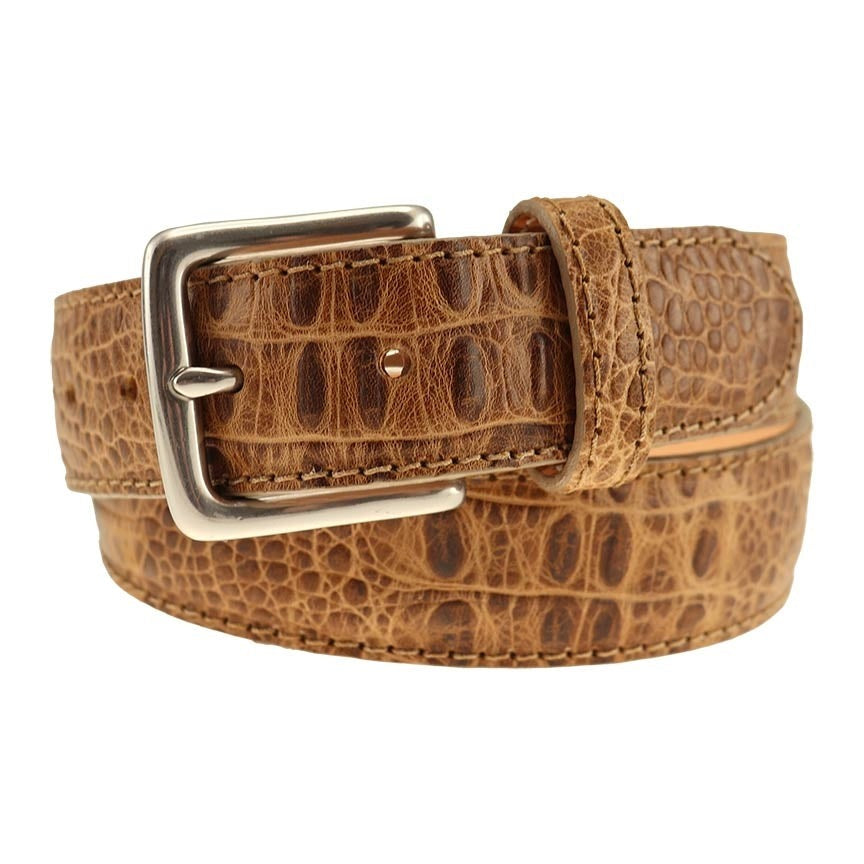 Colombia Croco Dress Belt in Khaki by Country Club prep - Country Club Prep