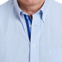 Blue Gingham Chase Shirt with Navy & Light Blue Grosgrain by Castaway Clothing - Country Club Prep
