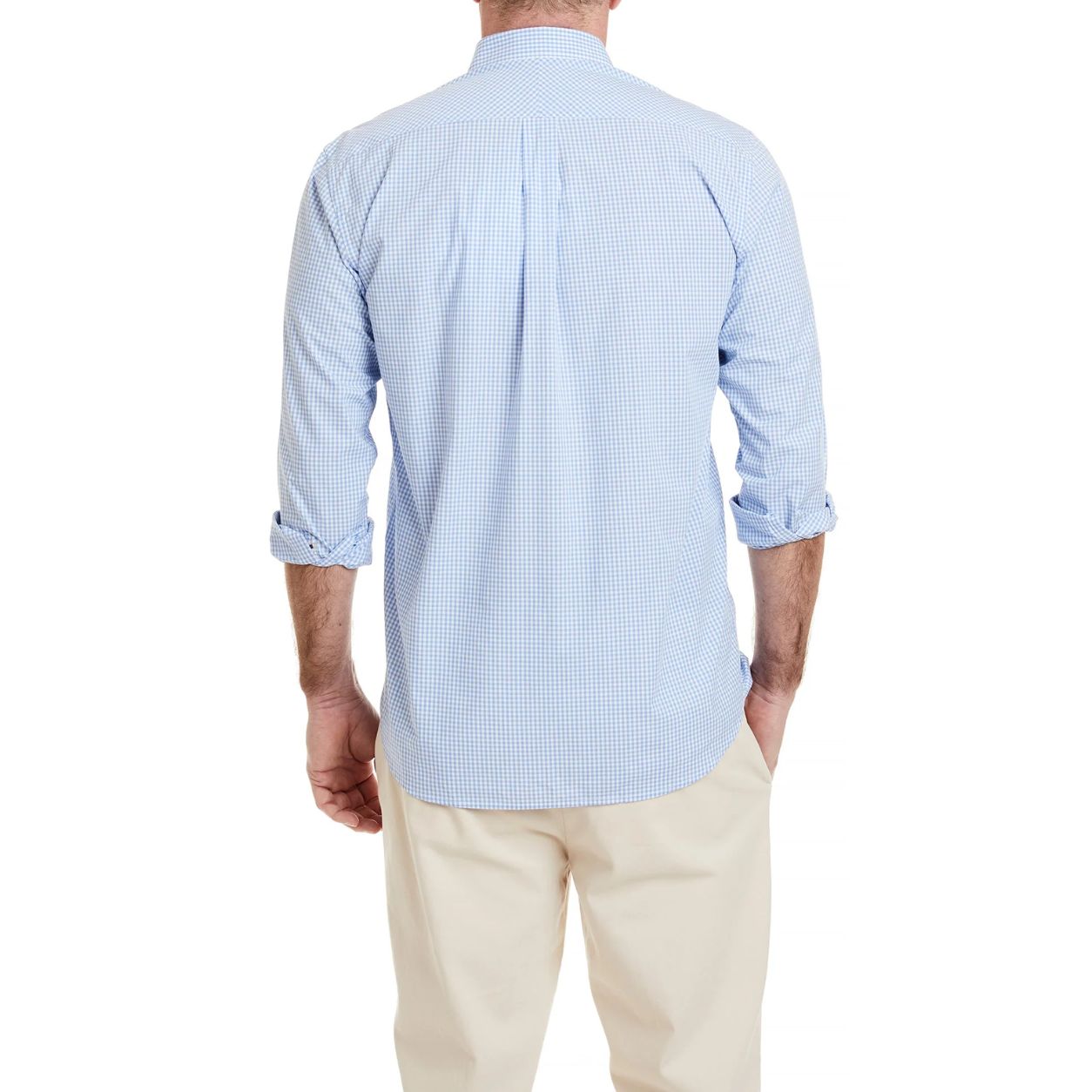 Blue Gingham Chase Shirt with Navy & Light Blue Grosgrain by Castaway Clothing - Country Club Prep