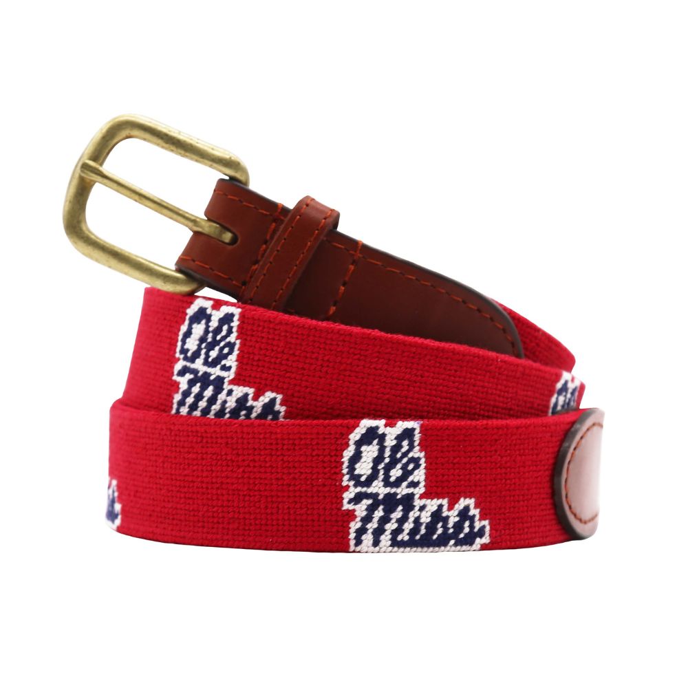 University of Mississippi Needlepoint Belt by Smathers & Branson - Country Club Prep