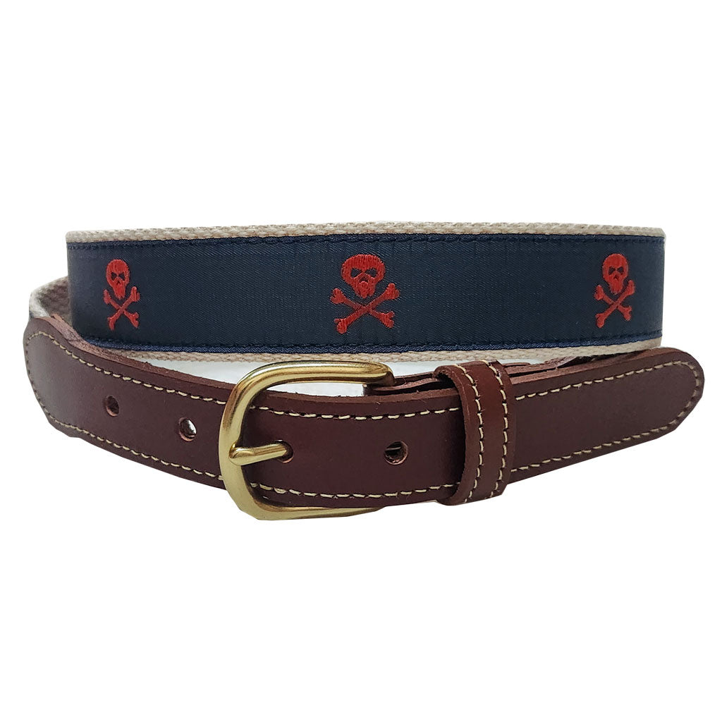 Furious Roger Leather Tab Belt by Country Club Prep - Country Club Prep