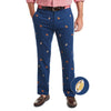 Stretch Twill Harbor Pant with Embroidered Football and Turkey by Castaway Clothing - Country Club Prep