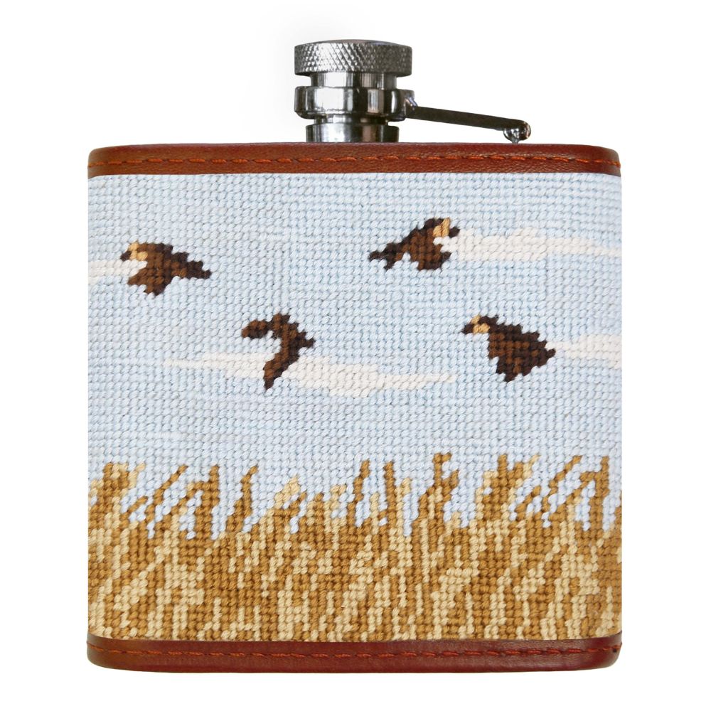 Upland Shoot Needlepoint Flask by Smathers & Branson - Country Club Prep