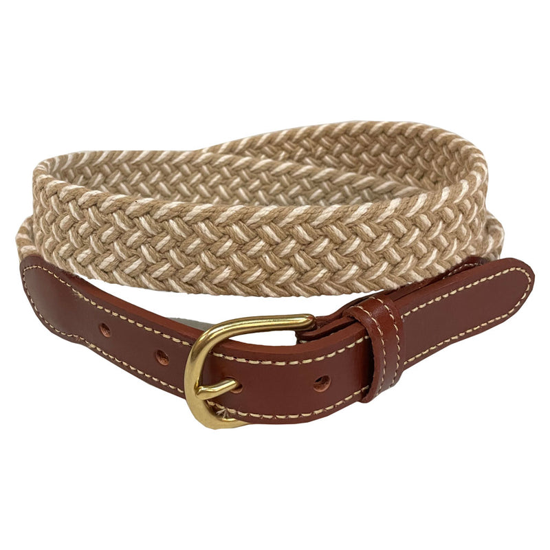 Throw Me a Line Woven Leather Tab Belt by Country Club Prep - Country Club Prep