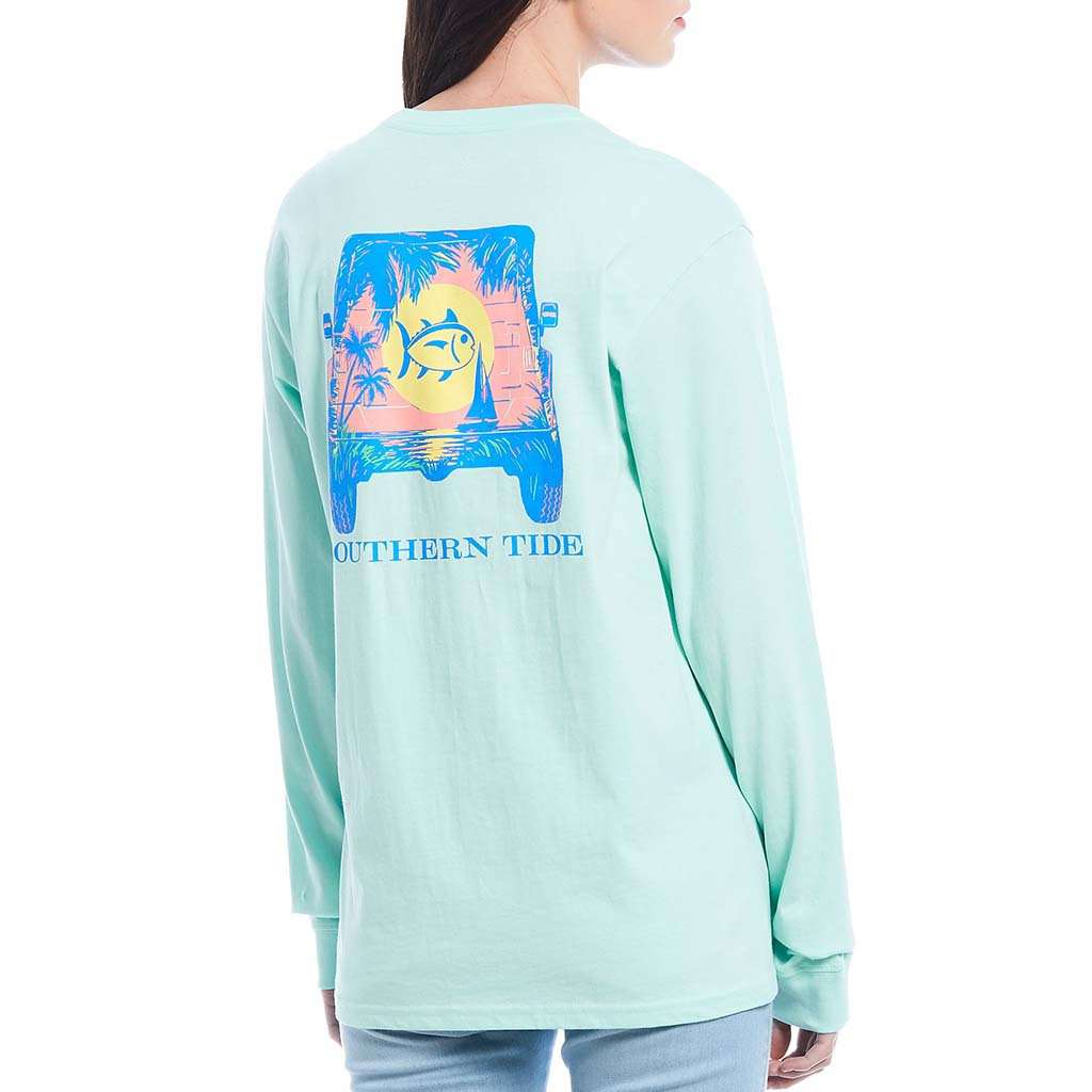 Women's Long Sleeve Sunset Jeep T-Shirt by Southern Tide - Country Club Prep