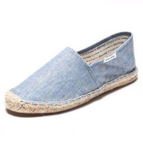 Classic Denim Espadrille in Chambray Blue by Soludos - Country Club Prep