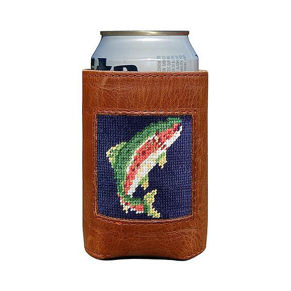 Rainbow Trout Needlepoint Can Cooler by Smathers & Branson - Country Club Prep