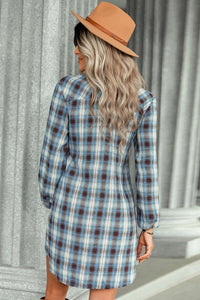 Plaid Tie Front Mini Shirt Dress - Country Club Prep