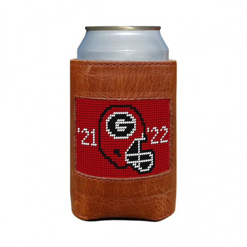 Georgia 2022 Back to Back National Championship Needlepoint Can Cooler by Smathers & Branson - Country Club Prep