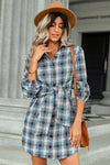 Plaid Tie Front Mini Shirt Dress - Country Club Prep