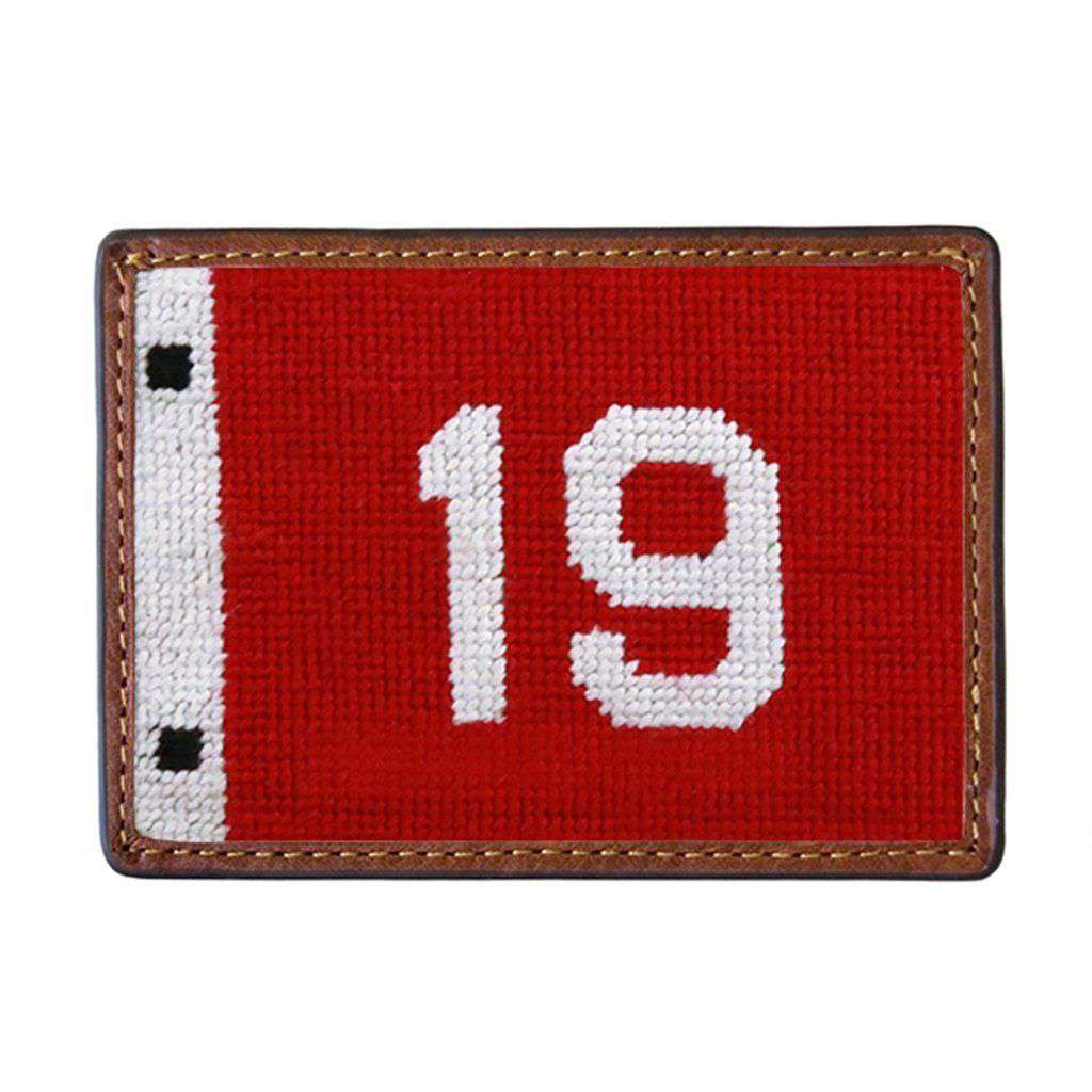 19th Hole Pin Flag Needlepoint Credit Card Wallet by Smathers & Branson - Country Club Prep