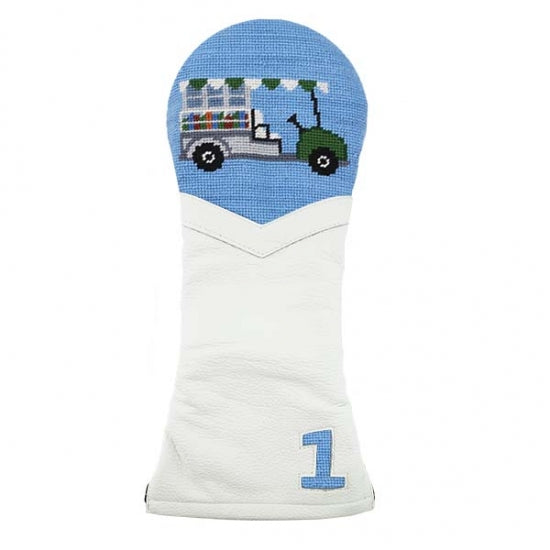 Beverage Cart Needlepoint Driver Headcover by Smathers & Branson - Country Club Prep