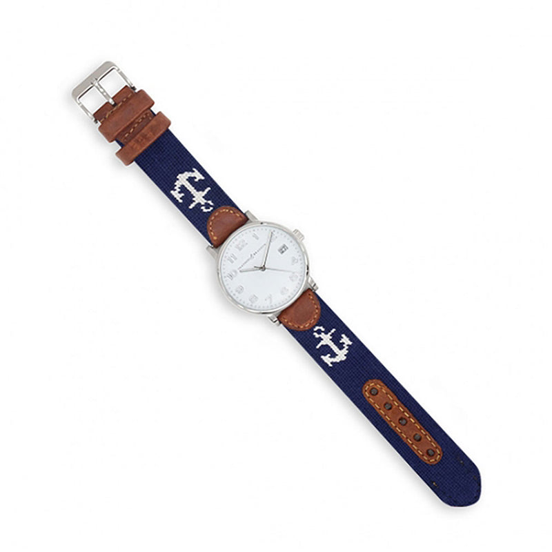Anchor Needlepoint Watch by Smathers & Branson - Country Club Prep