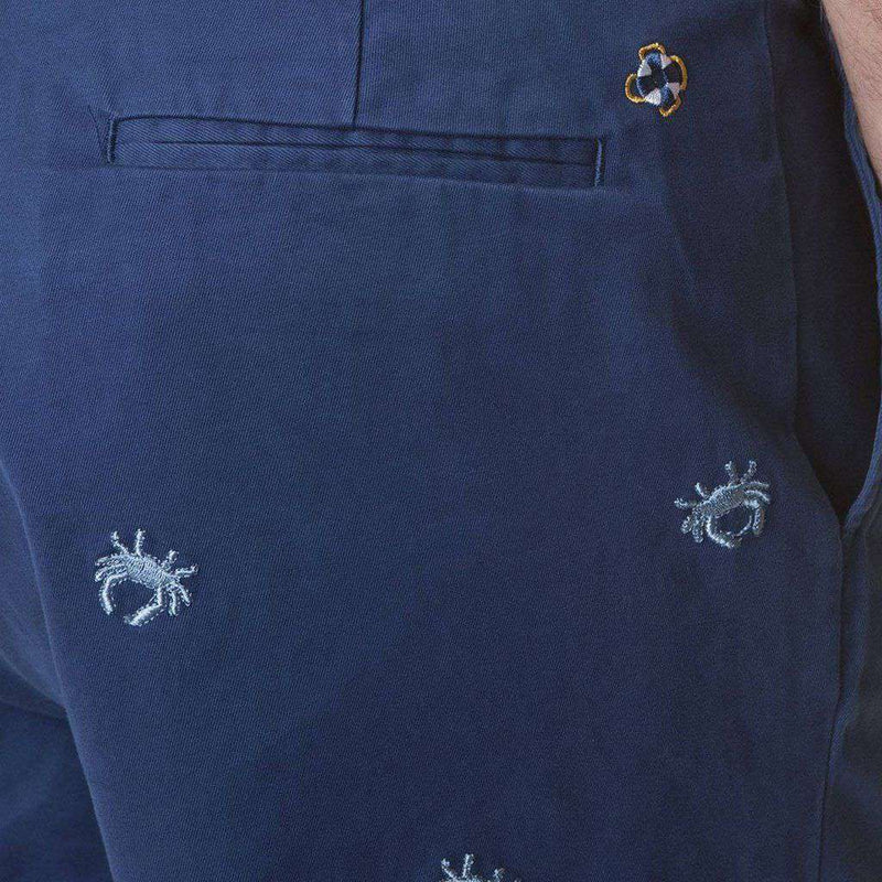 Cisco Short with Embroidered Blue Crab by Castaway Clothing - Country Club Prep