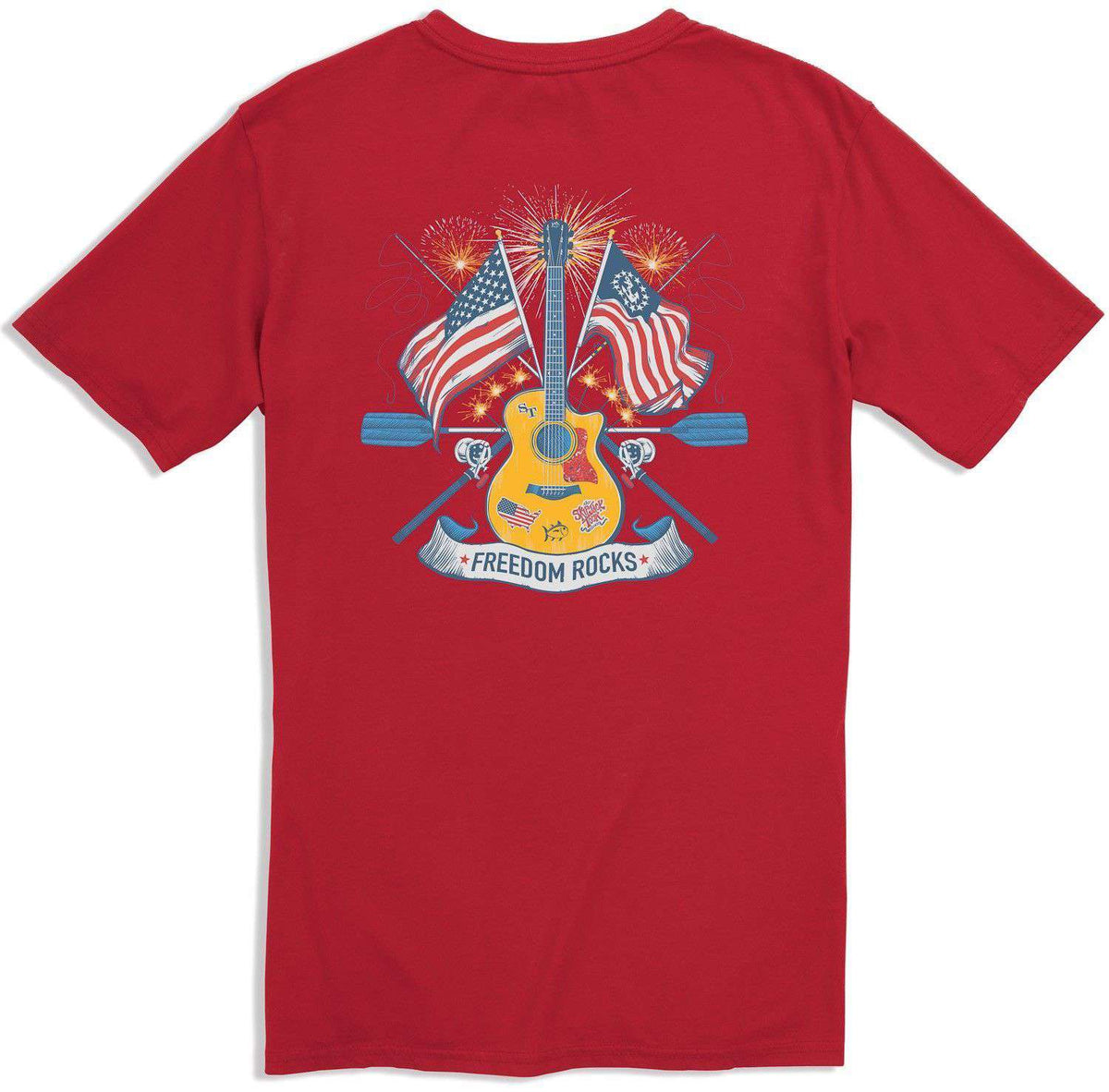 Freedom Rocks T-Shirt in True Red by Southern Tide - Country Club Prep