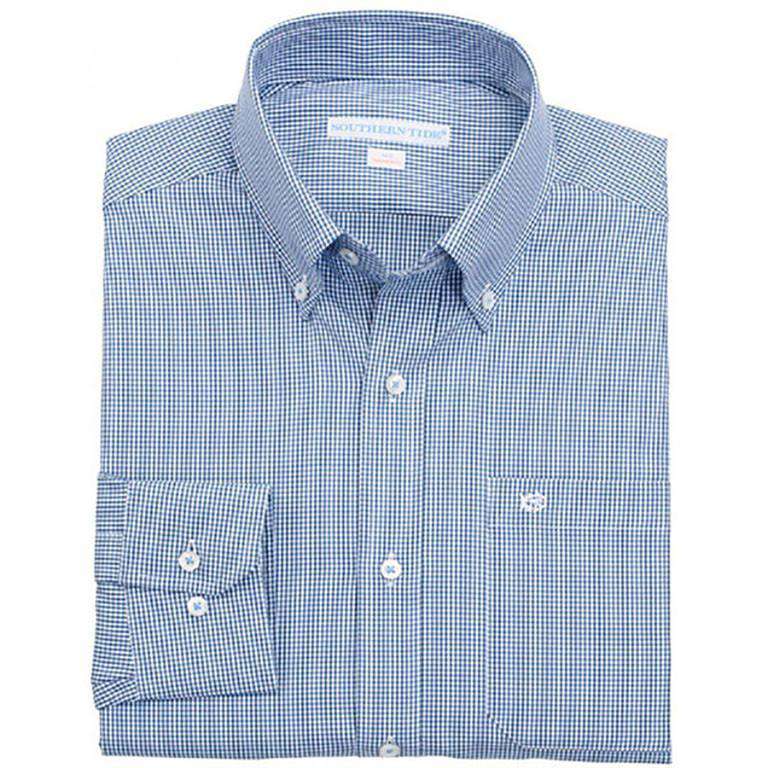 Sea Island Check Classic Fit Sport Shirt in Yacht Blue by Southern Tide - Country Club Prep