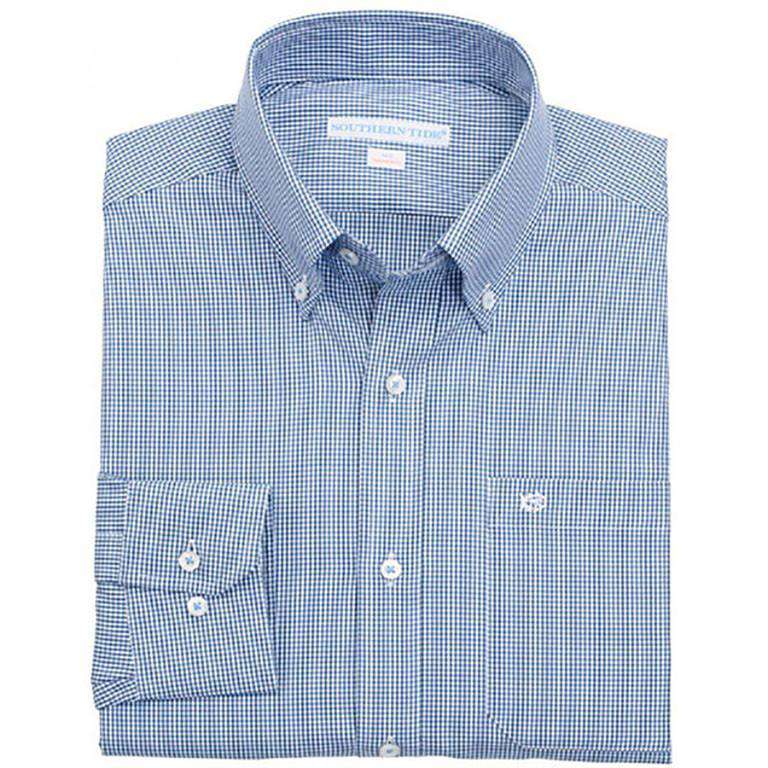 Southern Tide Sea Island Check Classic Fit Sport Shirt in Yacht Blue ...