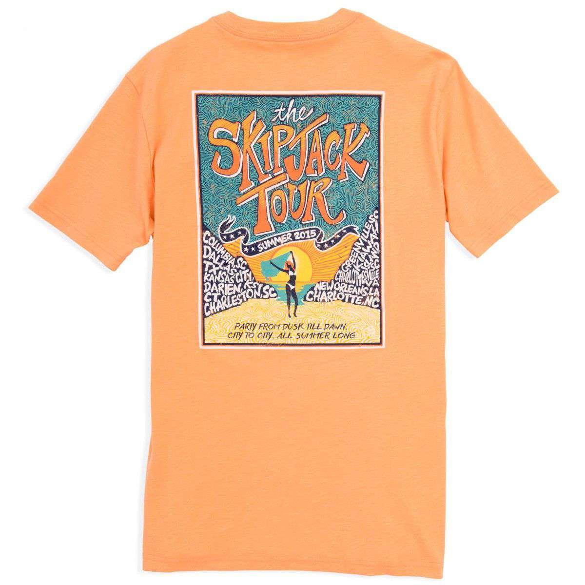 The Skipjack Tour Tee-Shirt in Horizon Orange by Southern Tide - Country Club Prep
