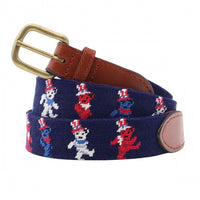 Dancing Bears Uncle Sam Needlepoint Belt by Smathers & Branson - Country Club Prep