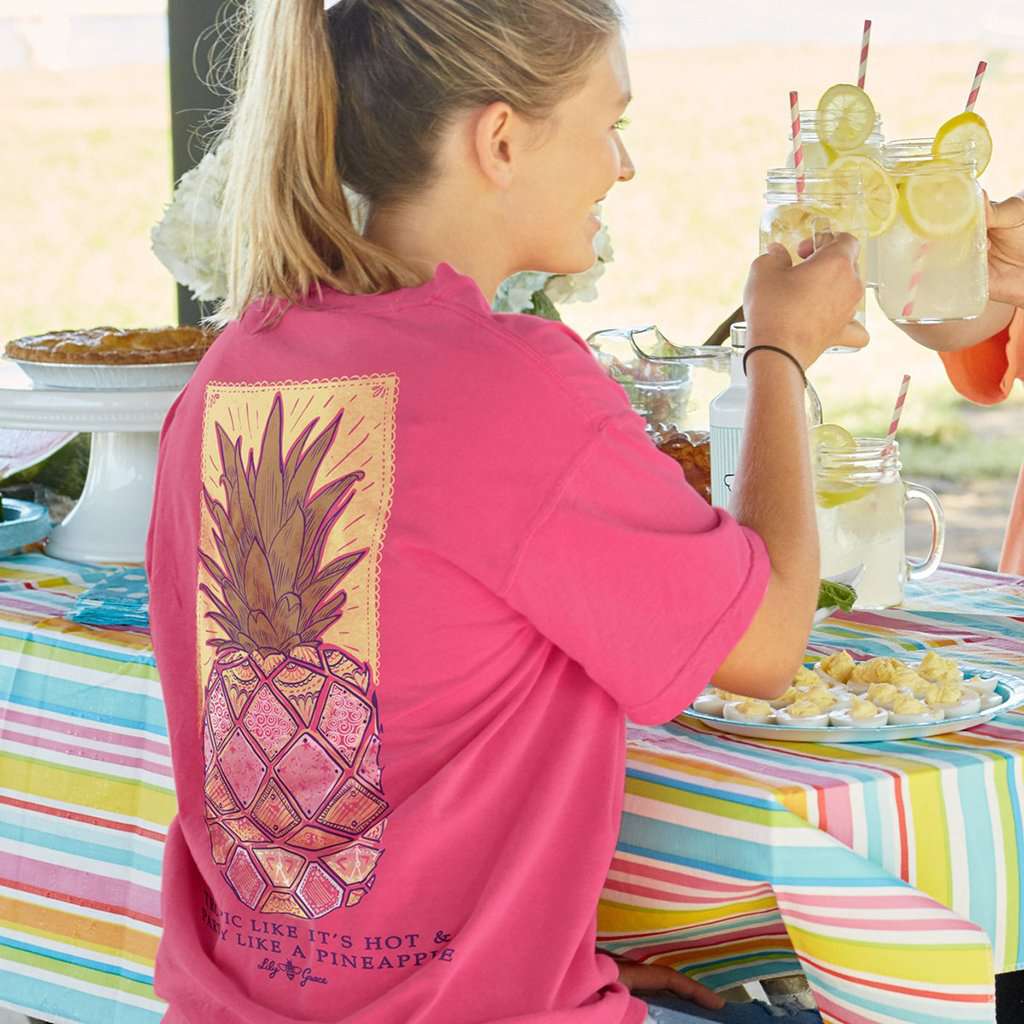 Tropic Like it's Hot Tee in Crunchberry by Lily Grace - Country Club Prep