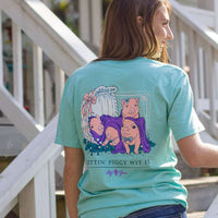 Getting Piggy With It Tee in Chalky Mint by Lily Grace - Country Club Prep