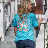 Seas the Day Beach Supplies Tee in Tide by Lily Grace - Country Club Prep