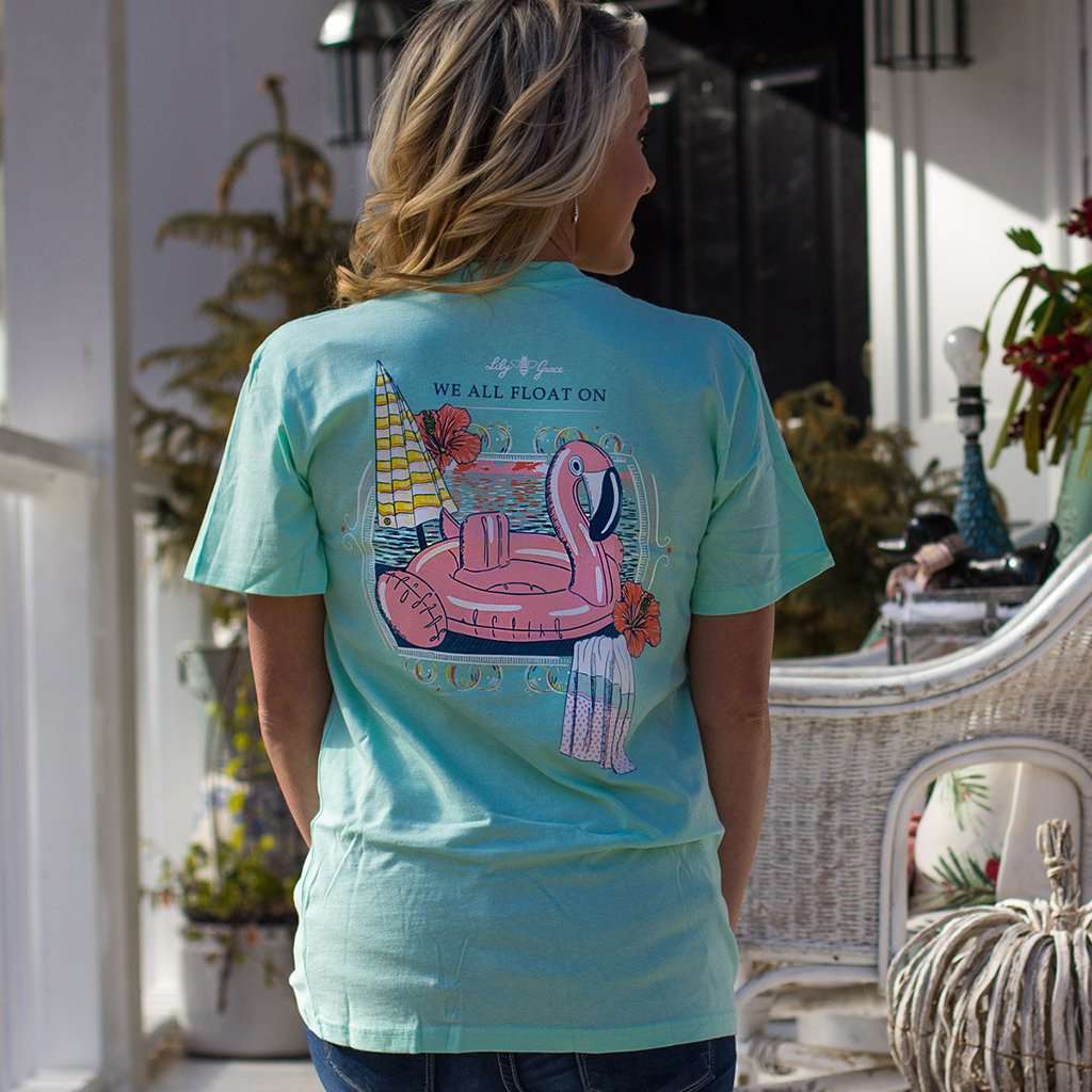 Flamingo Float Tee in Island Reef by Lily Grace - Country Club Prep