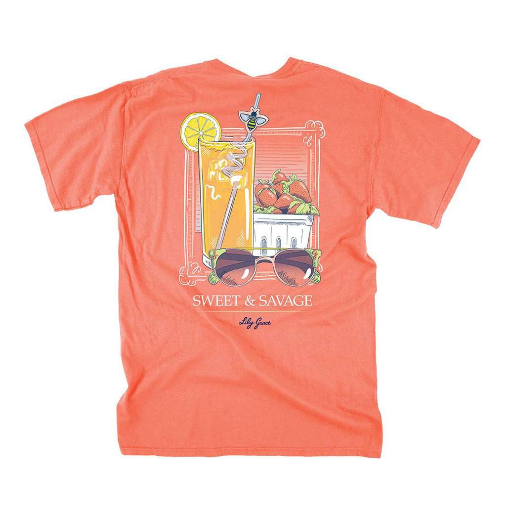 Sweet & Savage Tee in Neon Melon by Lily Grace - Country Club Prep