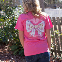 The Bows & The Bees Tee in Crunchberry by Lily Grace - Country Club Prep