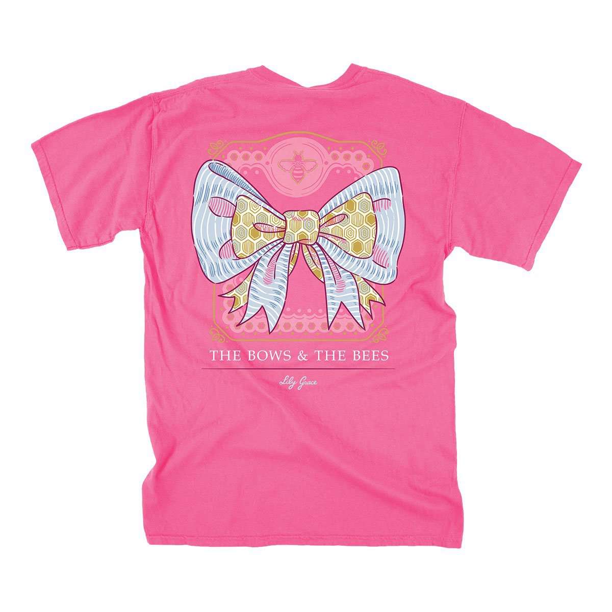 The Bows & The Bees Tee in Crunchberry by Lily Grace - Country Club Prep