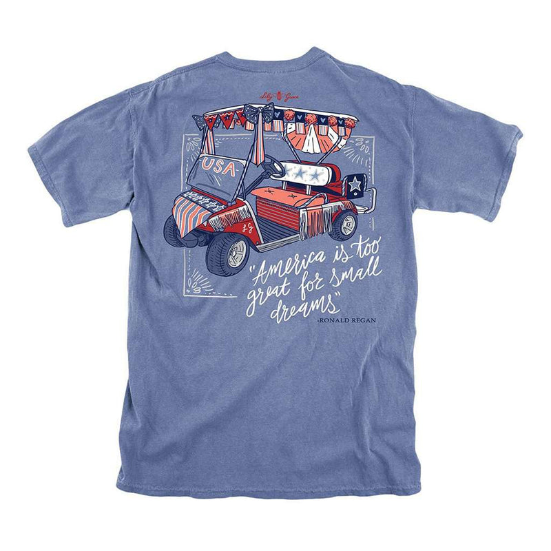 USA Golf Cart Tee in Marine Blue by Lily Grace - Country Club Prep