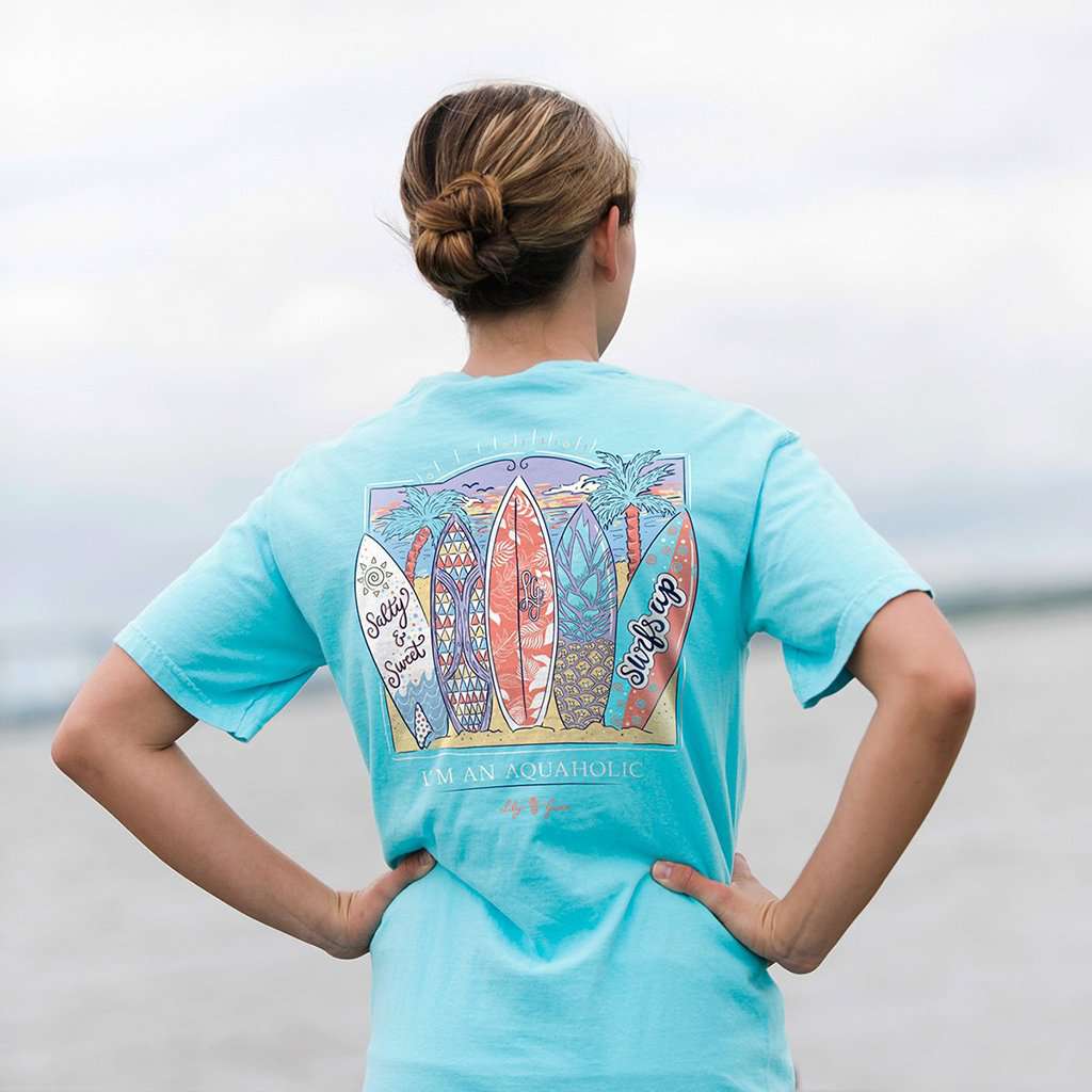 Surf Boards Tee in Tide by Lily Grace - Country Club Prep