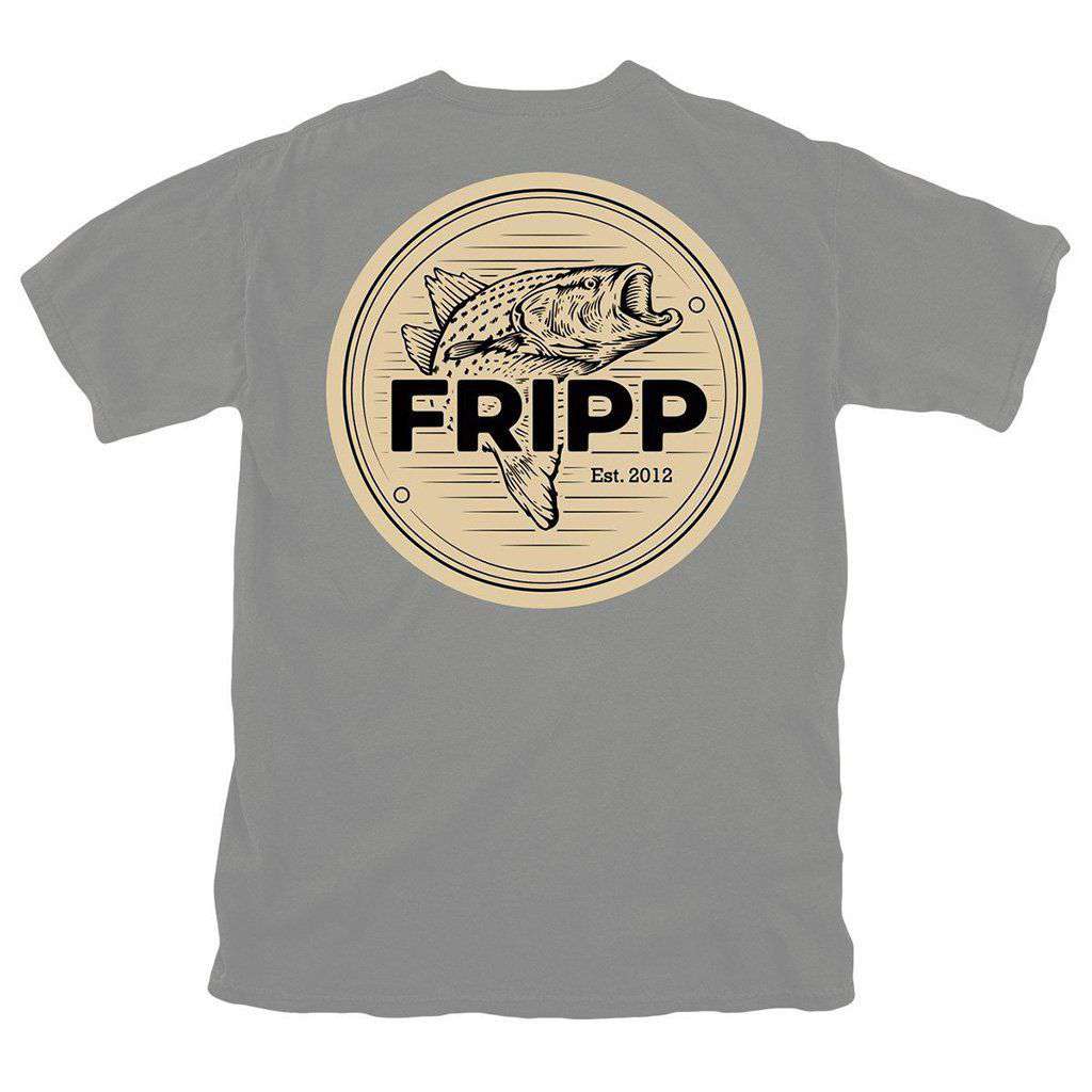 Bass Patch T-Shirt in Grey by Fripp Outdoors - Country Club Prep